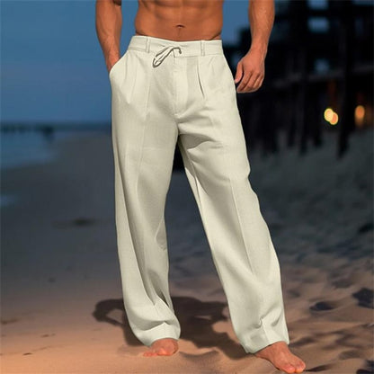 James | Pantaloni da uomo in lino dal taglio ampio e rilassato con coulisse