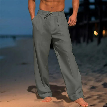 James | Pantaloni da uomo in lino dal taglio ampio e rilassato con coulisse