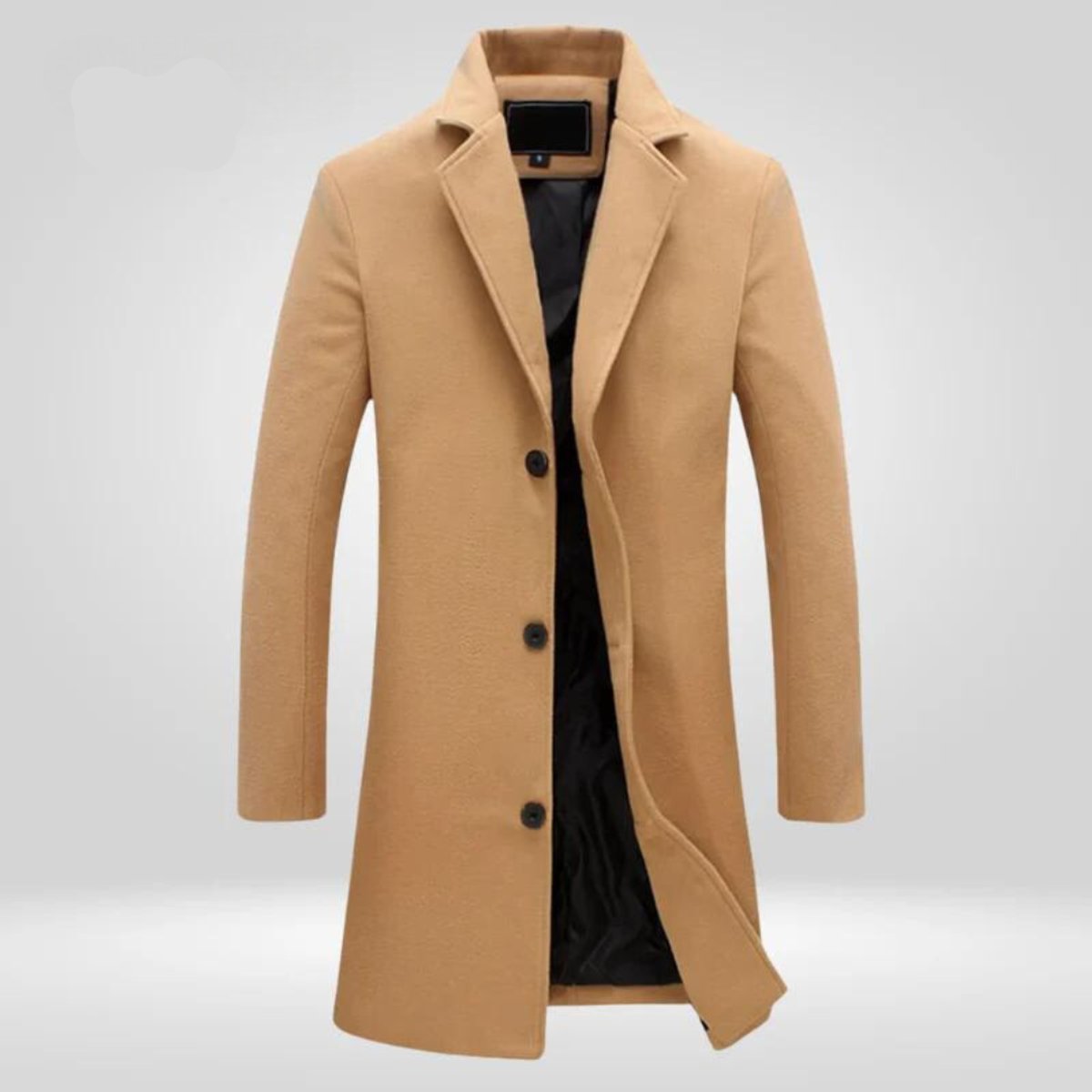 Lucas | Cappotto da uomo in lana a single-breasted con revers a notch lungo