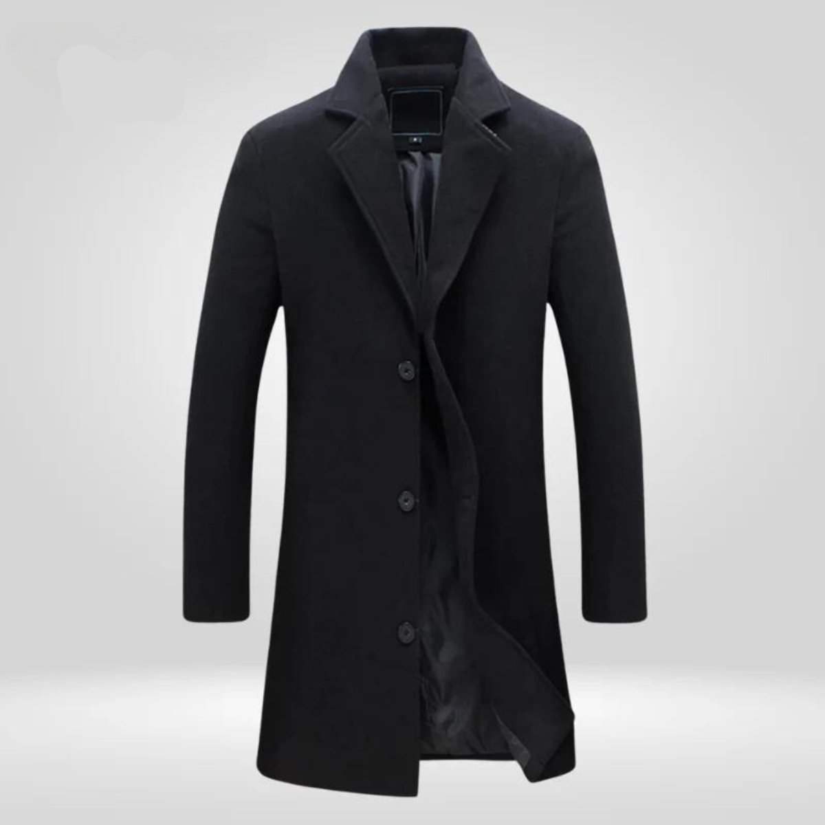 Lucas | Cappotto da uomo in lana a single-breasted con revers a notch lungo