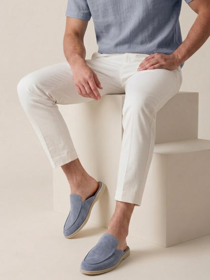 Elijah | Mules da uomo senza lacci, con tallone aperto e dettagli cuciti, stile casual