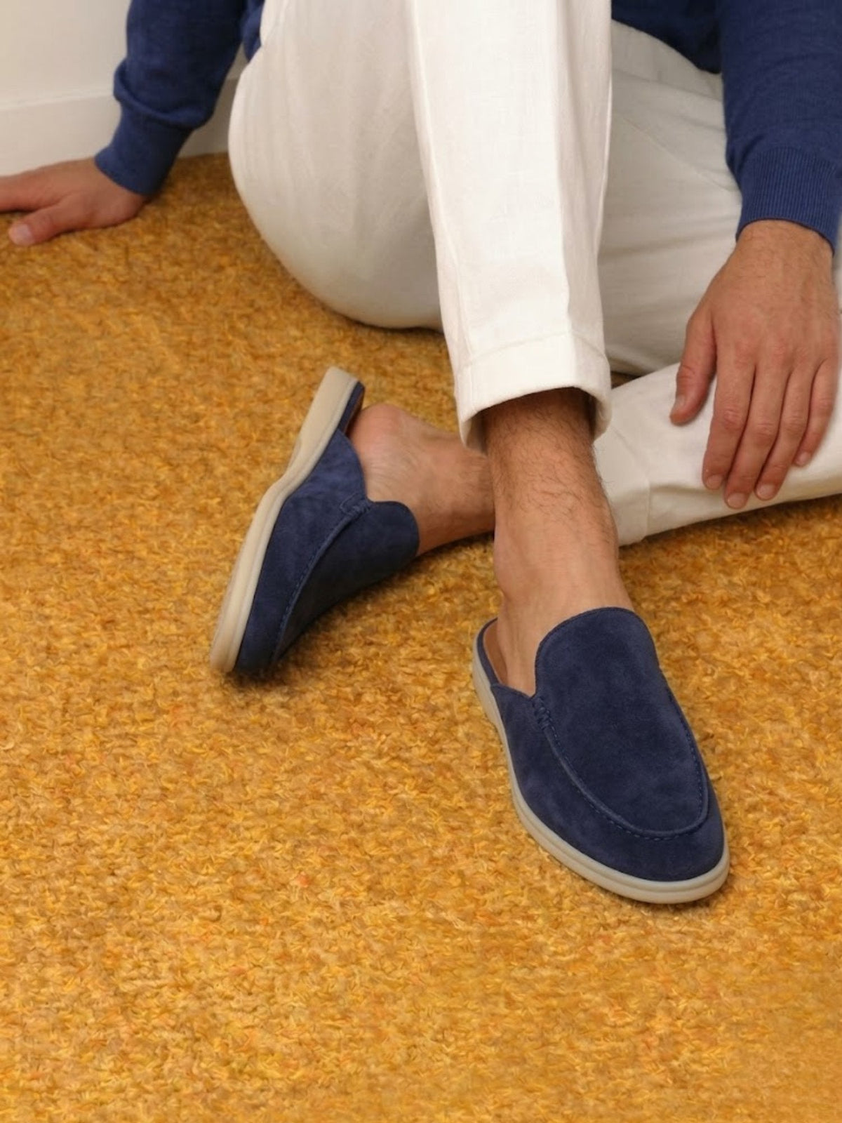 Elijah | Mules da uomo senza lacci, con tallone aperto e dettagli cuciti, stile casual