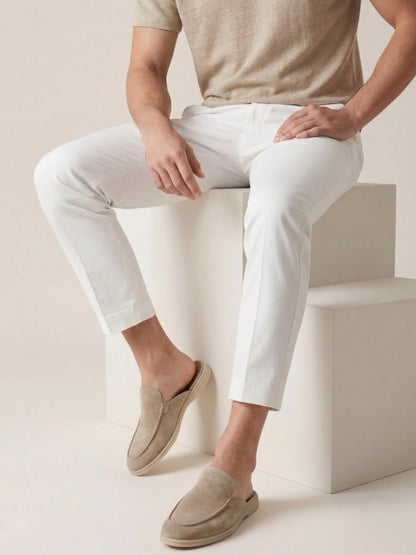 Elijah | Mules da uomo senza lacci, con tallone aperto e dettagli cuciti, stile casual