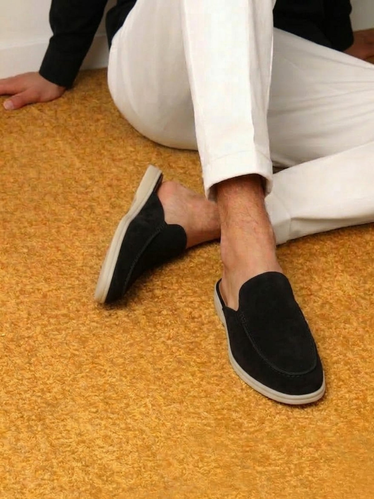Elijah | Mules da uomo senza lacci, con tallone aperto e dettagli cuciti, stile casual