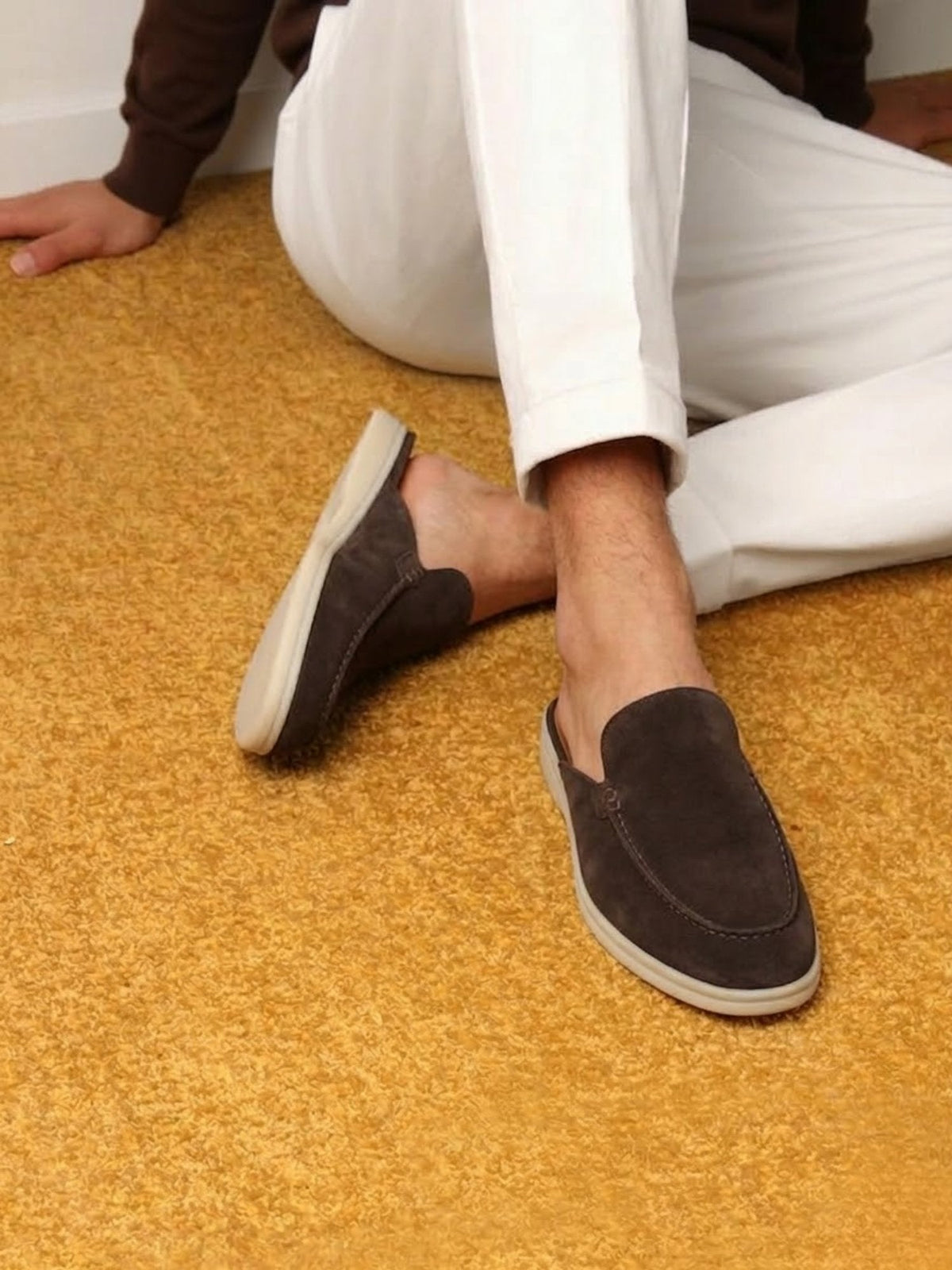 Elijah | Mules da uomo senza lacci, con tallone aperto e dettagli cuciti, stile casual