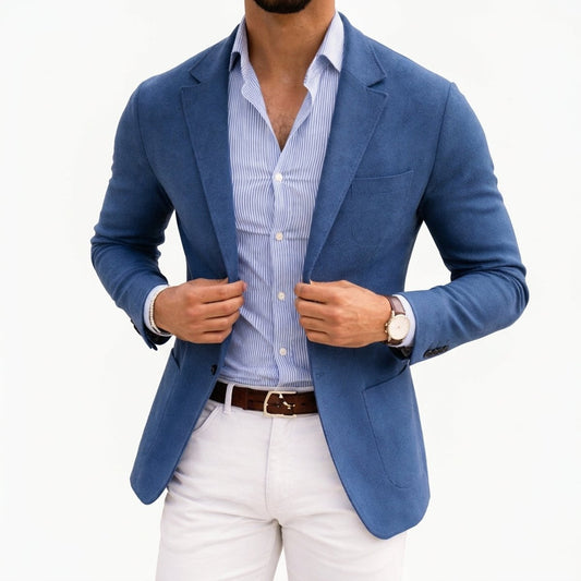 Ryan | Giacca da uomo in maglia su misura, cappotto invernale da uomo con revers a cresta
