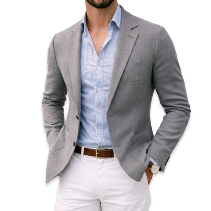 Ryan | Giacca da uomo in maglia su misura, cappotto invernale da uomo con revers a cresta
