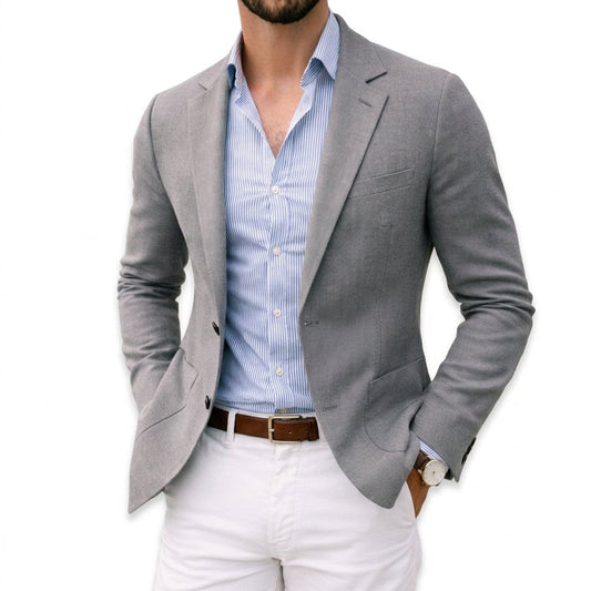 Ryan | Giacca da uomo in maglia su misura, cappotto invernale da uomo con revers a cresta