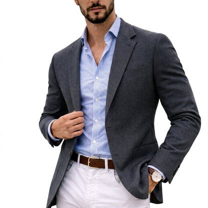 Ryan | Giacca da uomo in maglia su misura, cappotto invernale da uomo con revers a cresta