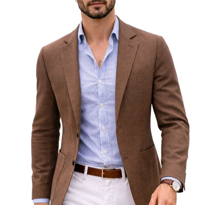 Ryan | Giacca da uomo in maglia su misura, cappotto invernale da uomo con revers a cresta