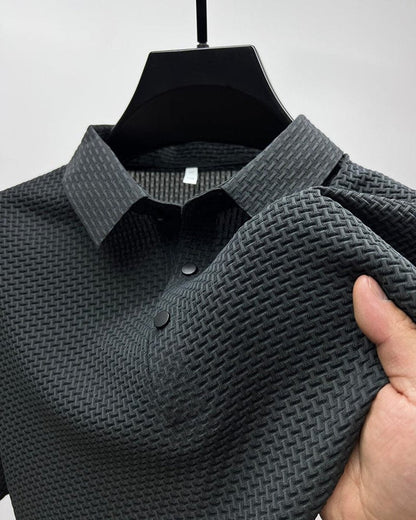 Jackson | Polo da uomo in rete traspirante con texture e bottoni