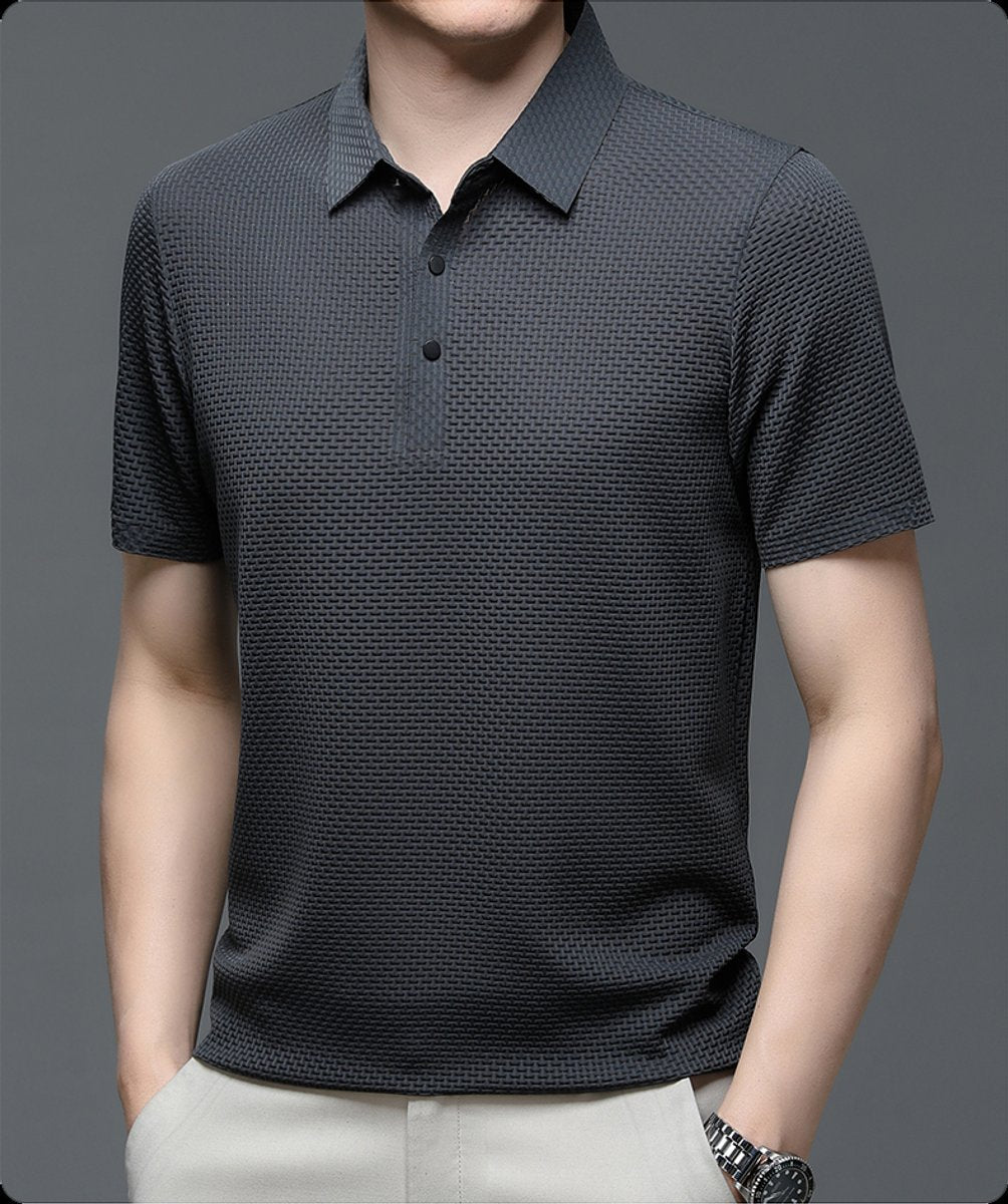 Jackson | Polo da uomo in rete traspirante con texture e bottoni