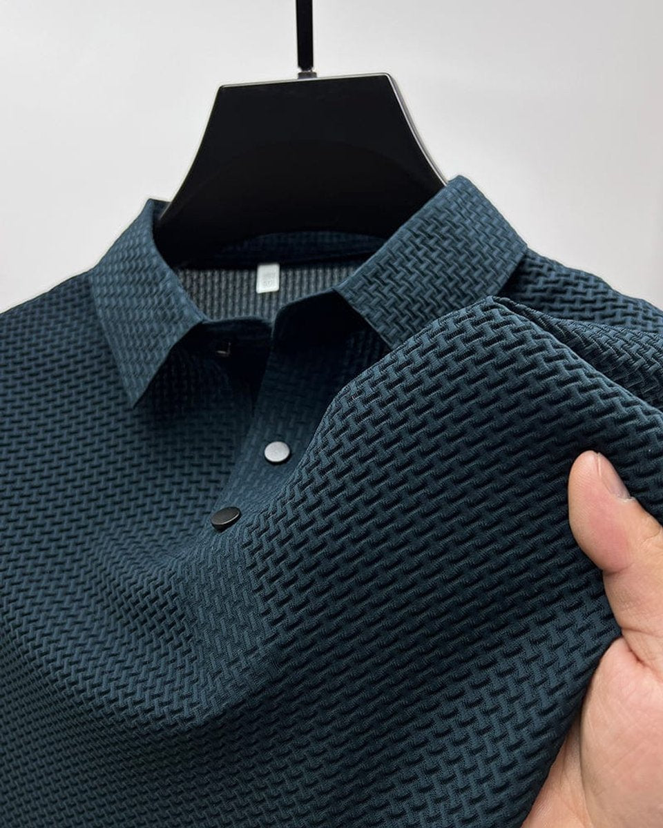 Jackson | Polo da uomo in rete traspirante con texture e bottoni