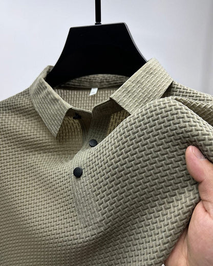 Jackson | Polo da uomo in rete traspirante con texture e bottoni