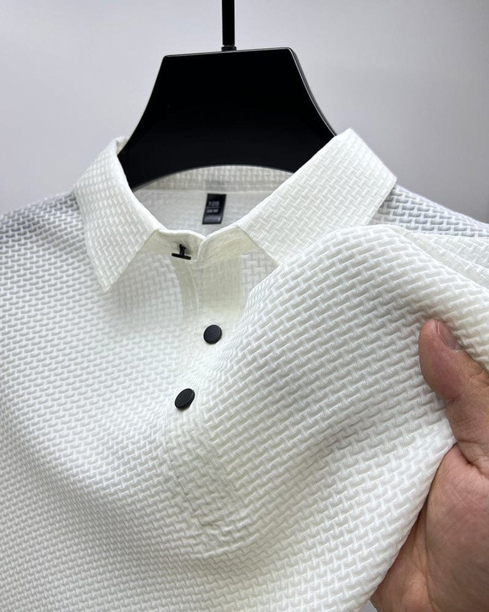 Jackson | Polo da uomo in rete traspirante con texture e bottoni
