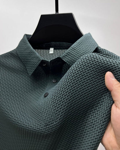 Jackson | Polo da uomo in rete traspirante con texture e bottoni