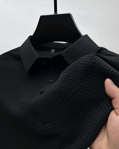 Jackson | Polo da uomo in rete traspirante con texture e bottoni