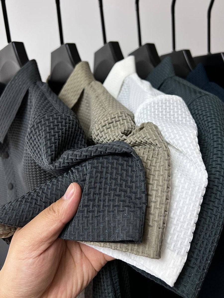 Jackson | Polo da uomo in rete traspirante con texture e bottoni