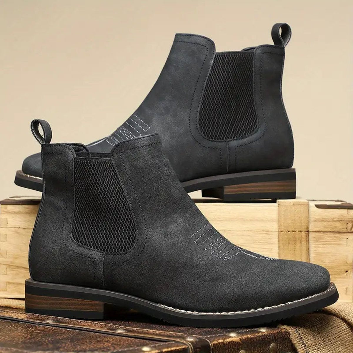 Daniel | Stivaletti da uomo in stile western, modello Chelsea, senza lacci