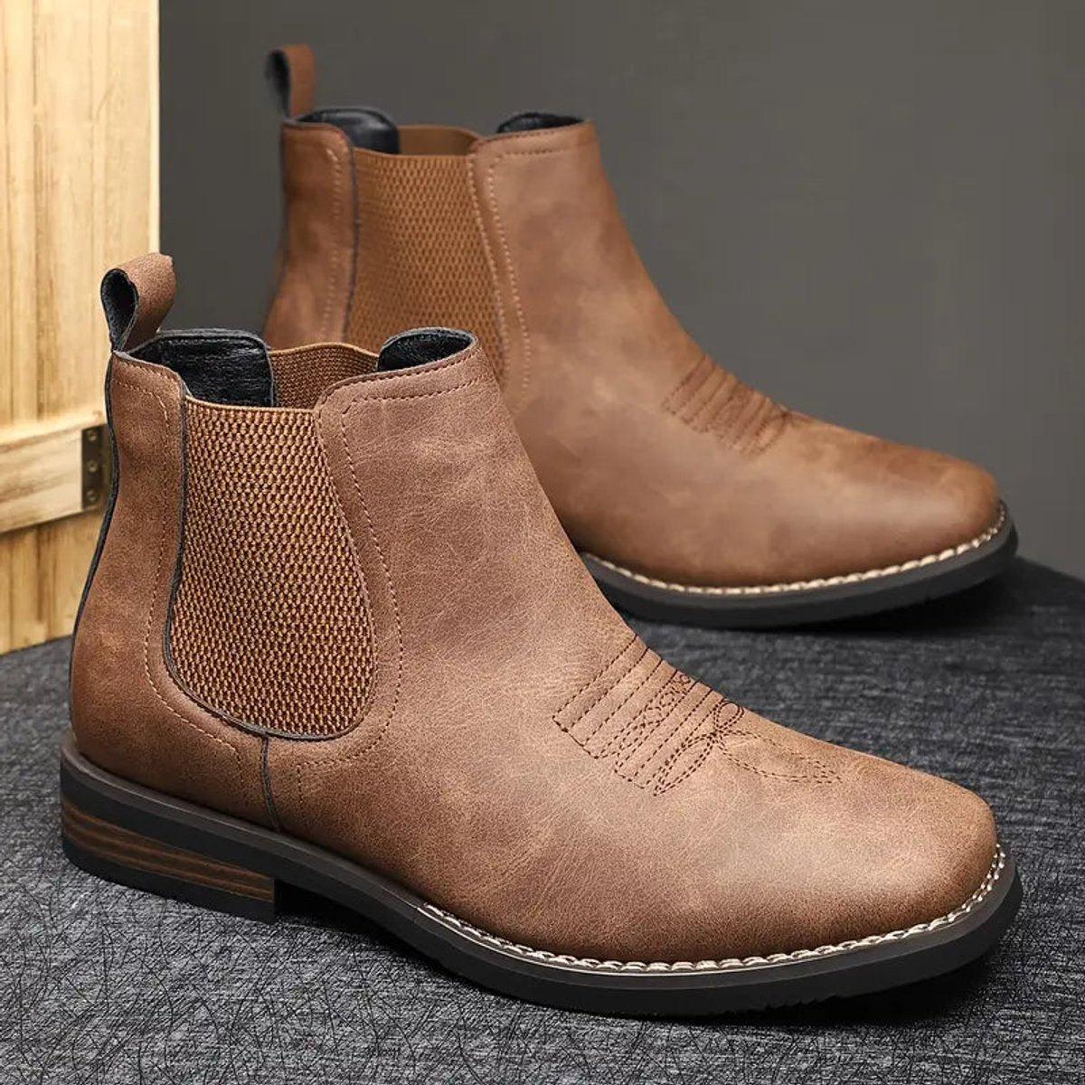 Daniel | Stivaletti da uomo in stile western, modello Chelsea, senza lacci
