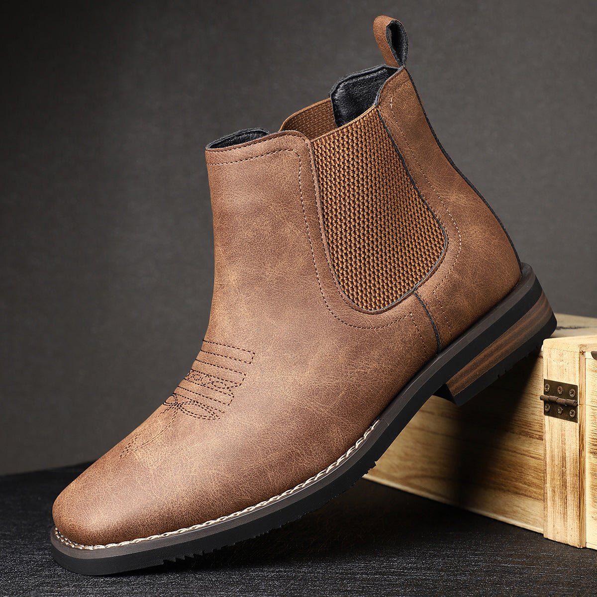 Daniel | Stivaletti da uomo in stile western, modello Chelsea, senza lacci