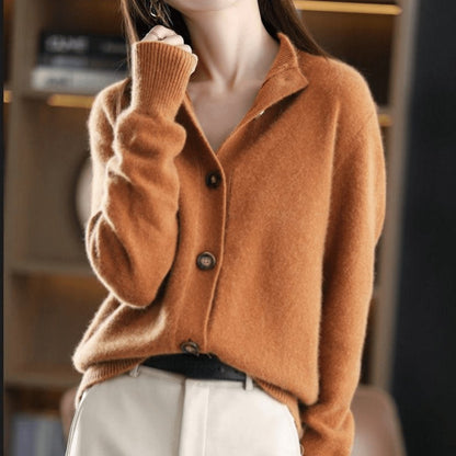 Camila | Cardigan da donna in maglia con bottoni sul davanti, in misto cashmere