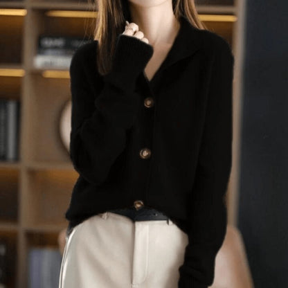 Camila | Cardigan da donna in maglia con bottoni sul davanti, in misto cashmere