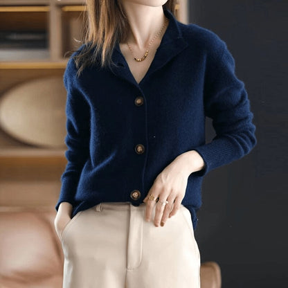 Camila | Cardigan da donna in maglia con bottoni sul davanti, in misto cashmere