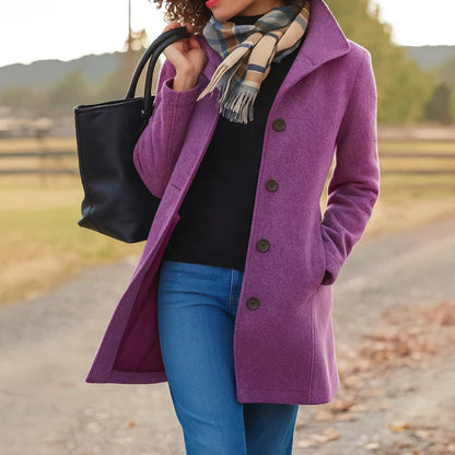 Emma | Cappotto classico da donna a mezza lunghezza, monopetto, in misto lana