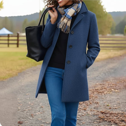 Emma | Cappotto classico da donna a mezza lunghezza, monopetto, in misto lana