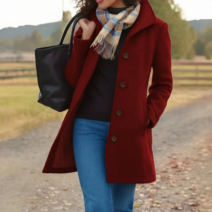 Emma | Cappotto classico da donna a mezza lunghezza, monopetto, in misto lana