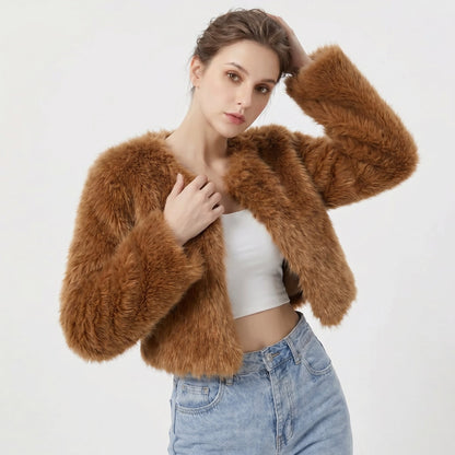 Mia | Cardigan corto da donna in pelliccia sintetica