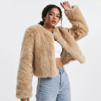 Mia | Cardigan corto da donna in pelliccia sintetica