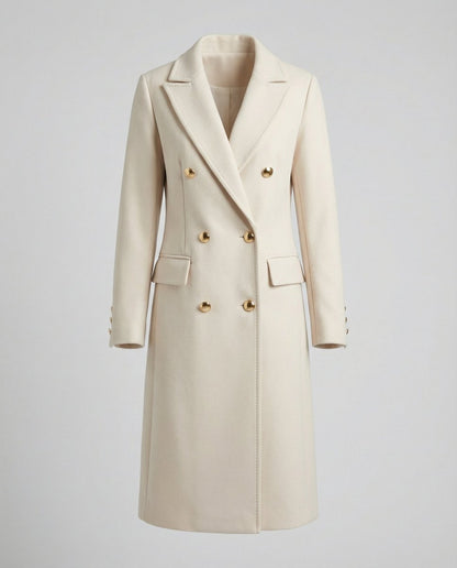 Scarlett | Cappotto midi da donna a maniche lunghe e doppiopetto