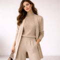 Emma | Elegante completo da casa in maglia a tre pezzi da donna: abito da sera e cardigan