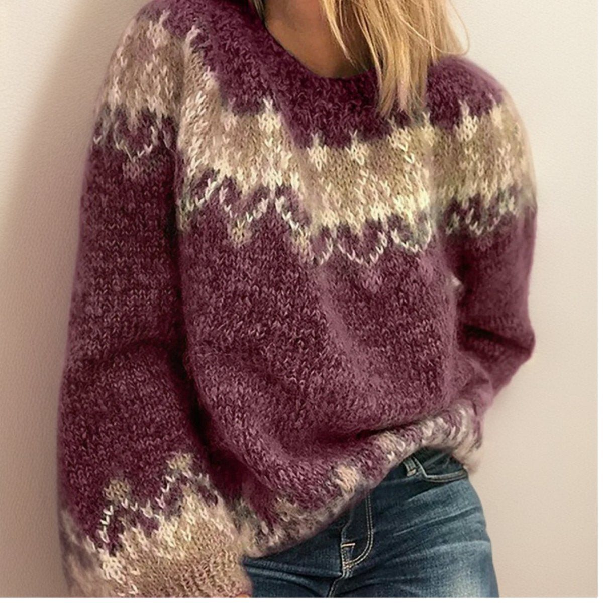 Luna | Maglione da donna in maglia jacquard Fair Isle