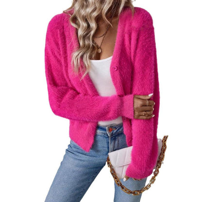 Layla | Cardigan da donna in maglia morbida con scollo a V e abbottonatura frontale