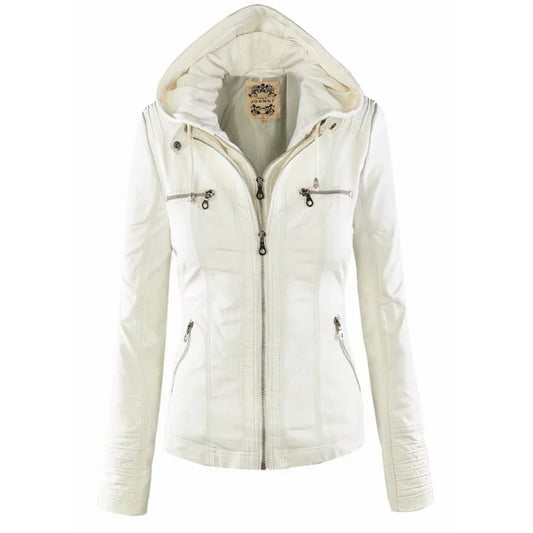 Flavia | Giacca in pelle robusta ed elegante bianco