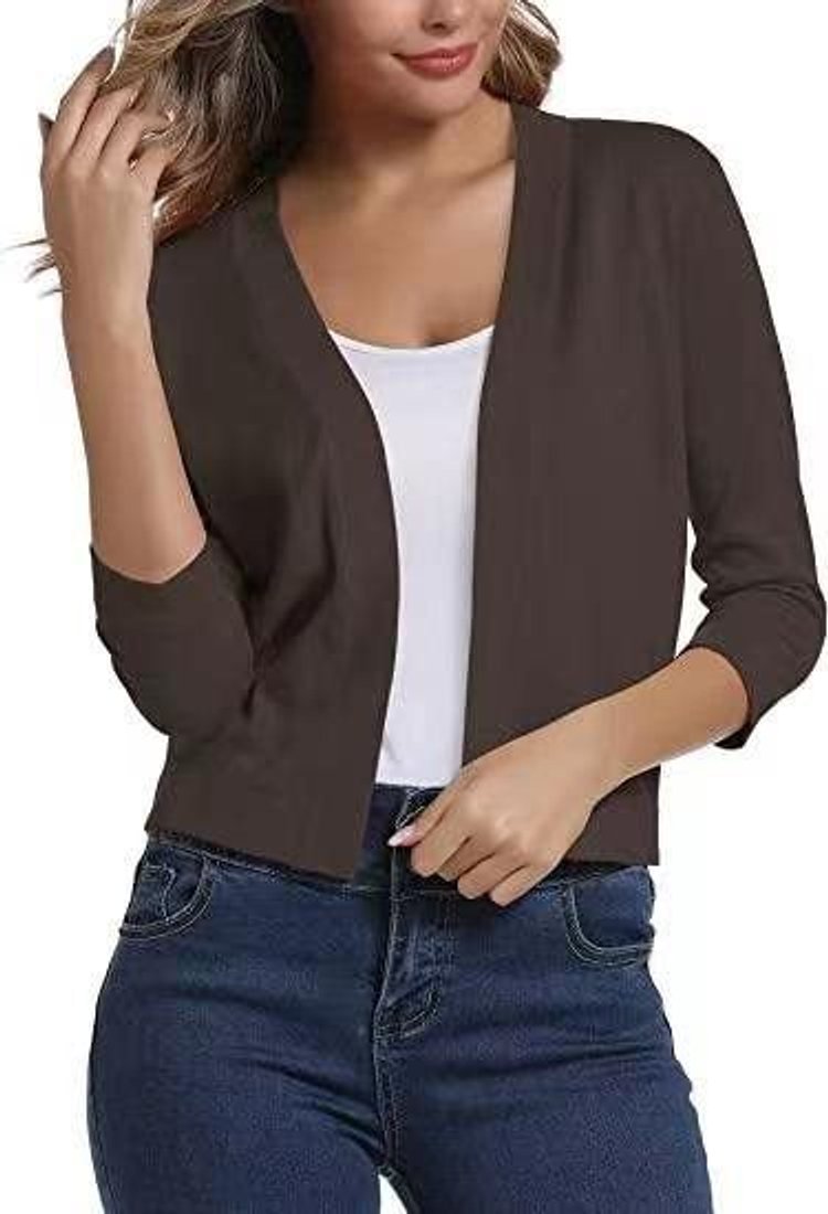 Olivia | Cardigan corto da donna con apertura frontale e maniche a tre quarti