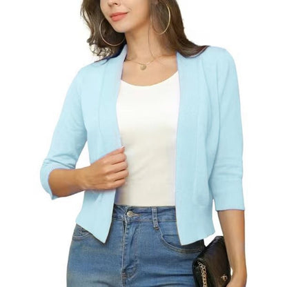 Olivia | Cardigan corto da donna con apertura frontale e maniche a tre quarti