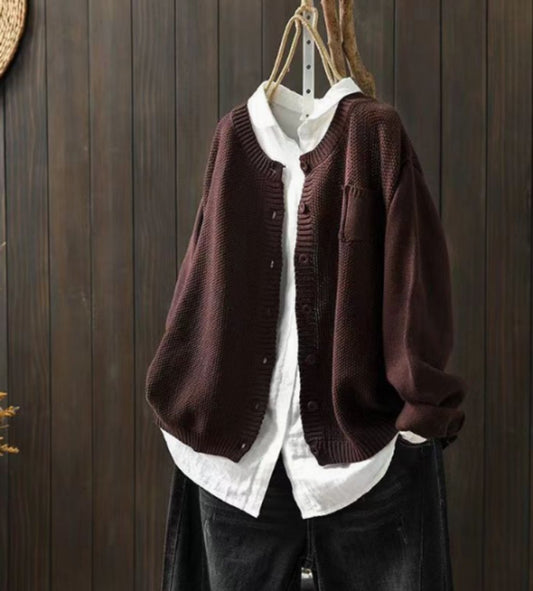 Aria | Cardigan da donna oversize in maglia con chiusura frontale a bottoni