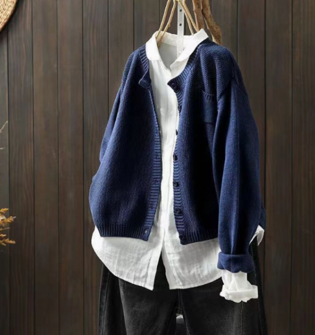 Aria | Cardigan da donna oversize in maglia con chiusura frontale a bottoni