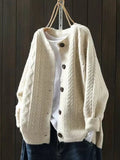 Victoria | Cardigan da donna oversize con lavorazione a trecce e bottoni