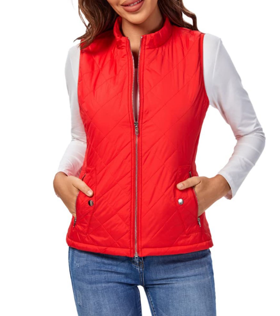 Charlotte | Gilet imbottito da donna, leggero, trapuntato, con chiusura a zip e collo alto