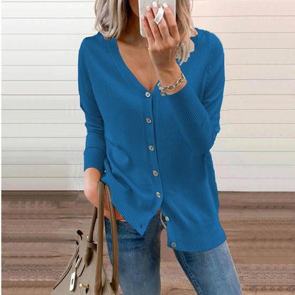 Olivia | Cardigan da donna in maglia a maniche lunghe con scollo a V e abbottonatura frontale