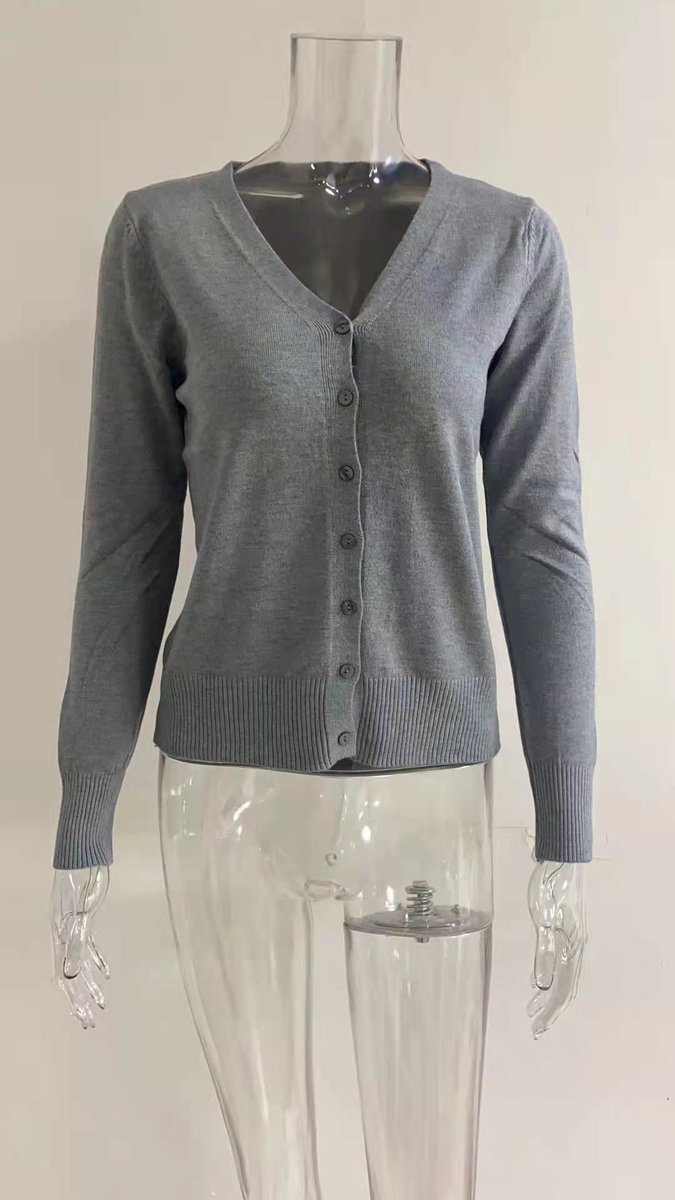Olivia | Cardigan da donna in maglia a maniche lunghe con scollo a V e abbottonatura frontale