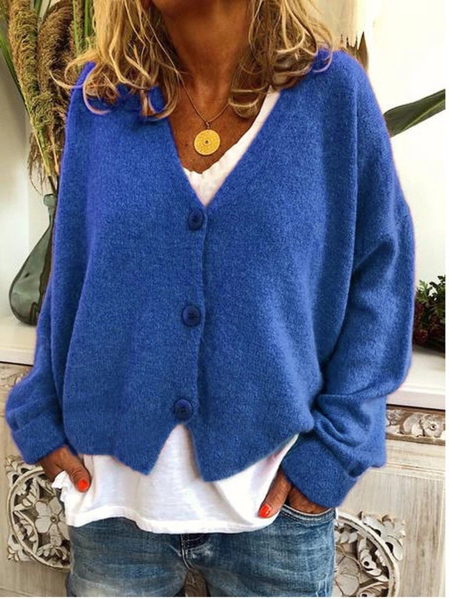 Aria | Cardigan da donna in maglia con scollo a V, abbottonatura frontale e vestibilità comoda