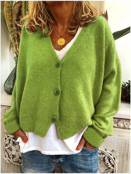 Aria | Cardigan da donna in maglia con scollo a V, abbottonatura frontale e vestibilità comoda